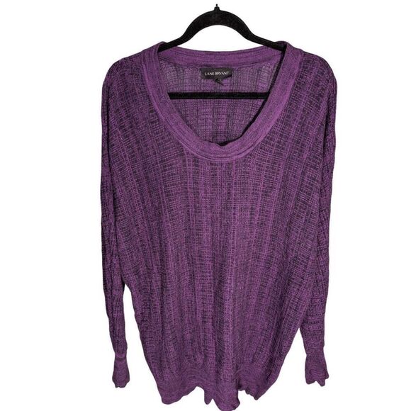 LANE BRYANT Cowl NEck Cold Shoulder PURPLE Sweater Plus Size 18/20 - Picture 1 of 4